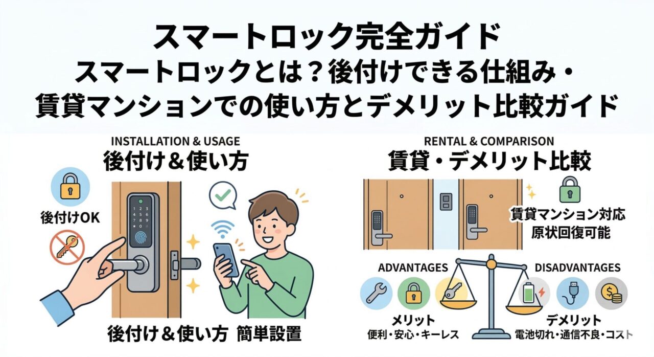 スマートロックとは？後付けできる仕組み・賃貸マンションでの使い方とデメリット比較ガイド