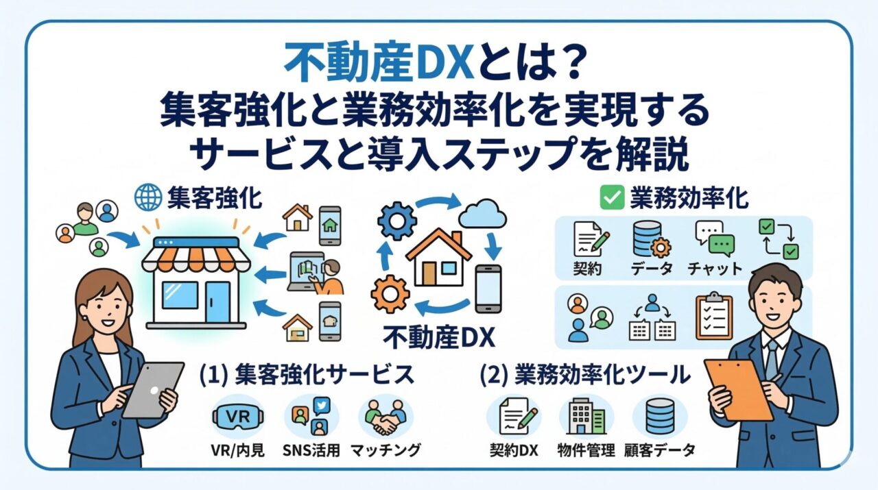 不動産DXとは？集客強化と業務効率化を実現するサービスと導入ステップを解説