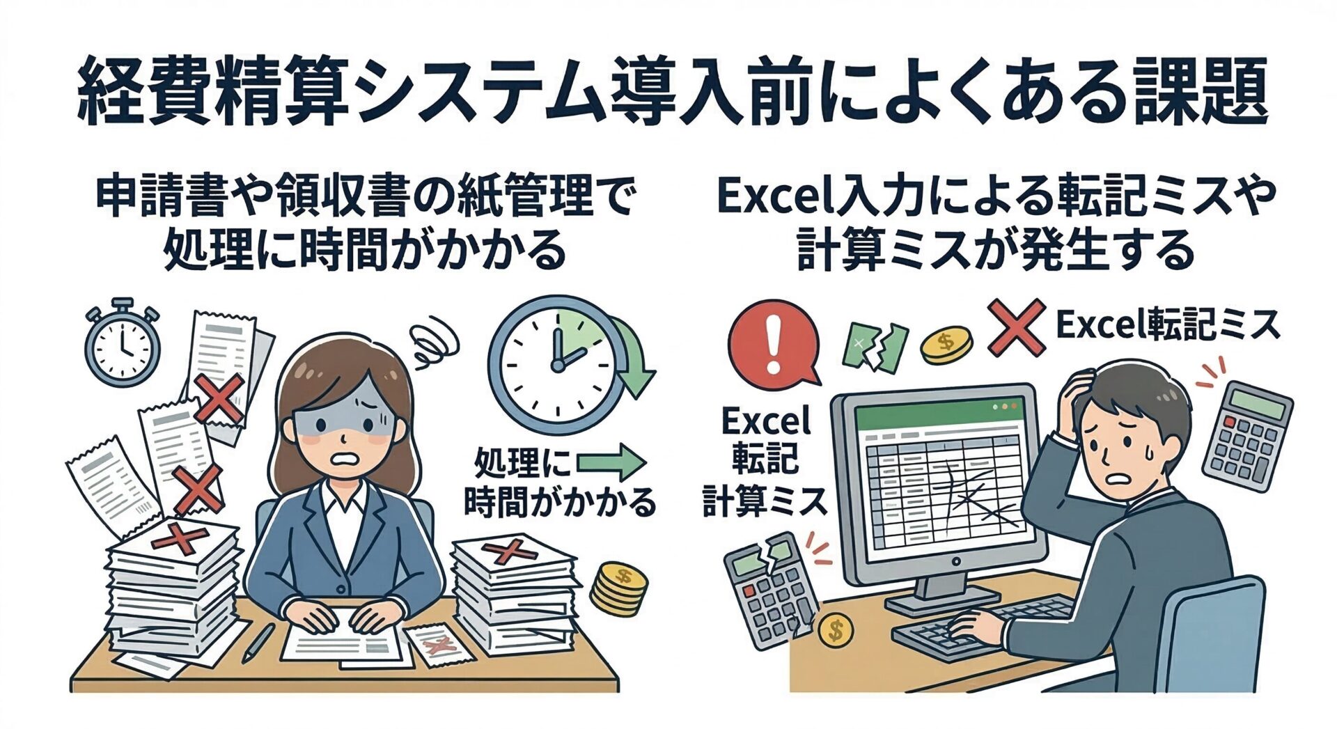 経費精算システム導入前によくある課題