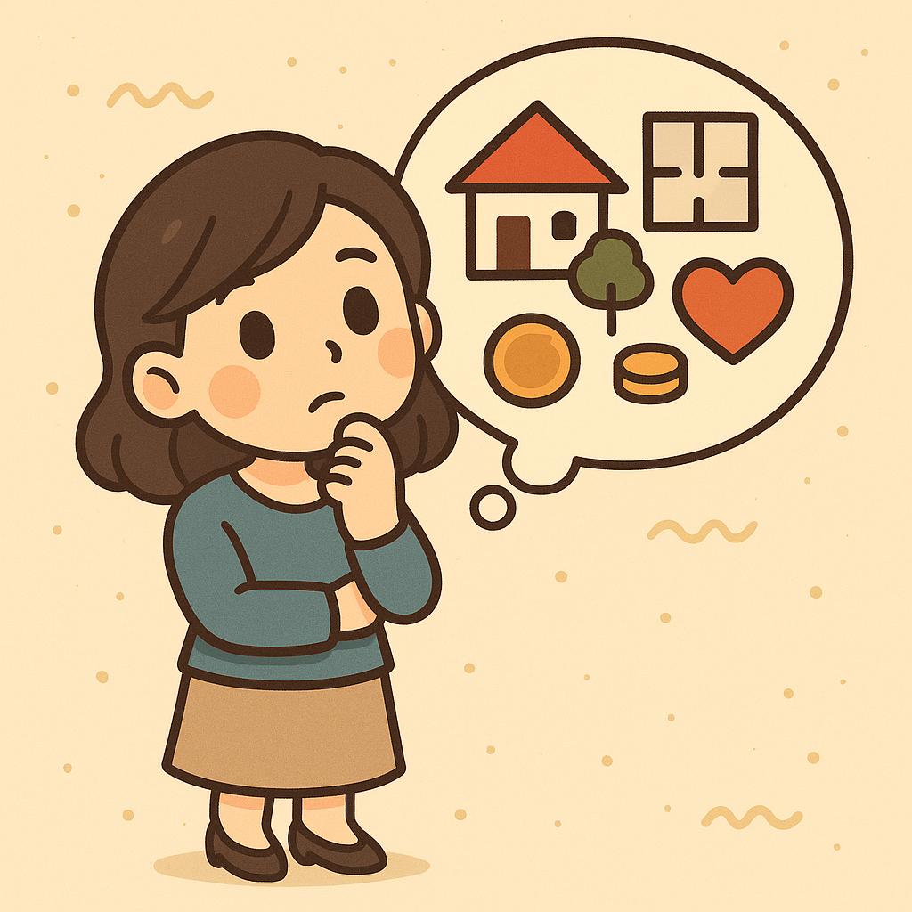 家について考える人のイメージ